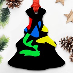 Colorful Abstraction Christmas Tree Ornament (2 Sides) by Valentinaart