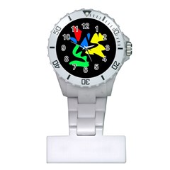 Colorful Abstraction Plastic Nurses Watch by Valentinaart