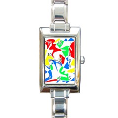 Colorful Abstraction Rectangle Italian Charm Watch by Valentinaart