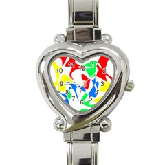 Colorful Abstraction Heart Italian Charm Watch by Valentinaart