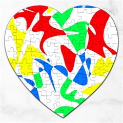 Colorful Abstraction Jigsaw Puzzle (heart) by Valentinaart