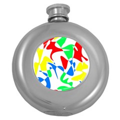 Colorful abstraction Round Hip Flask (5 oz)