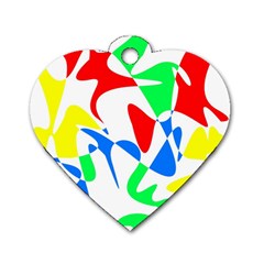 Colorful abstraction Dog Tag Heart (Two Sides)