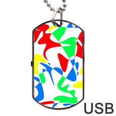 Colorful abstraction Dog Tag USB Flash (Two Sides) 