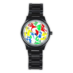 Colorful abstraction Stainless Steel Round Watch