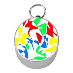 Colorful Abstraction Mini Silver Compasses by Valentinaart