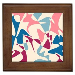 Blue, Pink And Purple Pattern Framed Tiles by Valentinaart