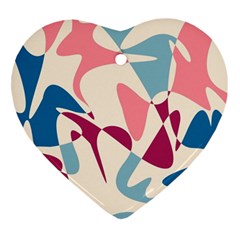 Blue, Pink And Purple Pattern Ornament (heart)  by Valentinaart