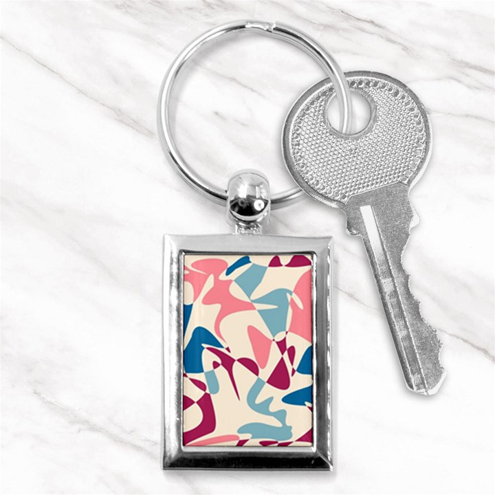 Blue, pink and purple pattern Key Chains (Rectangle) 