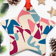 Blue, Pink And Purple Pattern Star Ornament (two Sides)  by Valentinaart