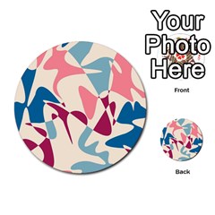 Blue, Pink And Purple Pattern Multi-purpose Cards (round)  by Valentinaart