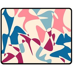 Blue, Pink And Purple Pattern Double Sided Fleece Blanket (medium) 