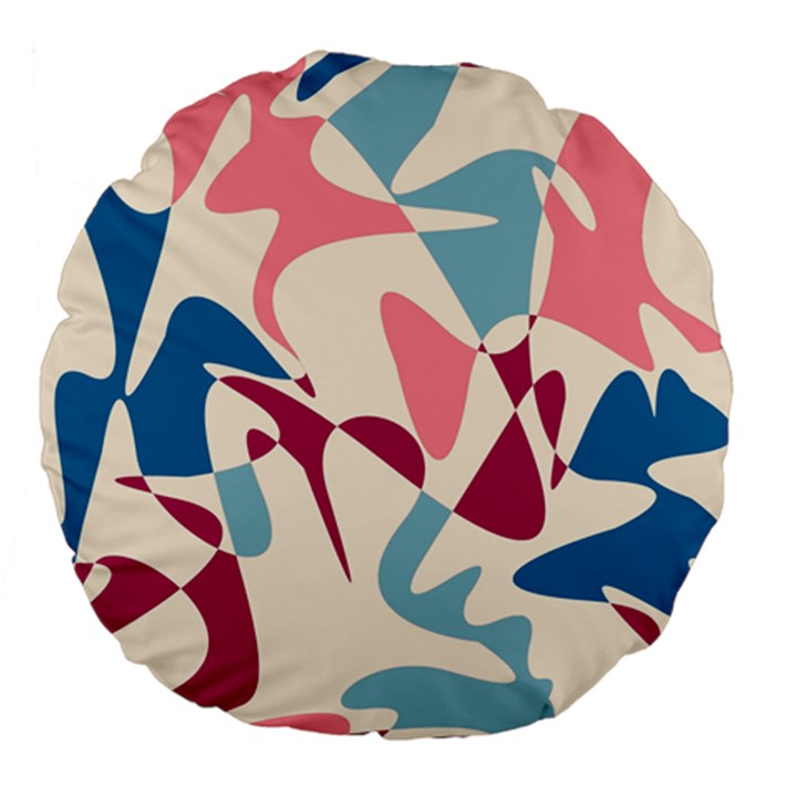 Blue, pink and purple pattern Large 18  Premium Flano Round Cushions