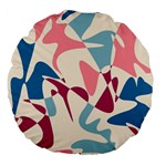 Blue, pink and purple pattern Large 18  Premium Flano Round Cushions Back