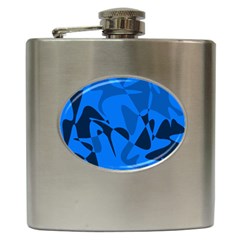 Blue Pattern Hip Flask (6 Oz) by Valentinaart