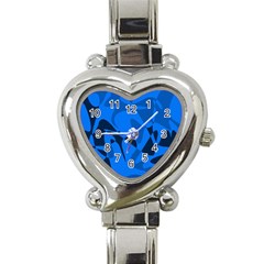 Blue Pattern Heart Italian Charm Watch by Valentinaart