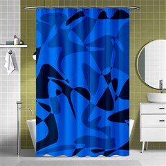 Blue Pattern Shower Curtain 48  X 72  (small) 