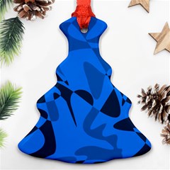 Blue Pattern Ornament (christmas Tree) by Valentinaart