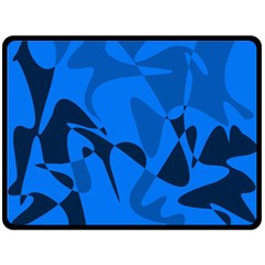 Blue Pattern Double Sided Fleece Blanket (large) 