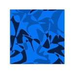 Blue pattern Small Satin Scarf (Square) Front