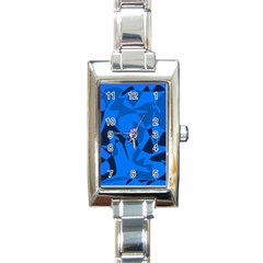 Blue Pattern Rectangle Italian Charm Watch by Valentinaart