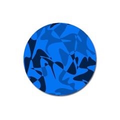 Blue Pattern Magnet 3  (round) by Valentinaart