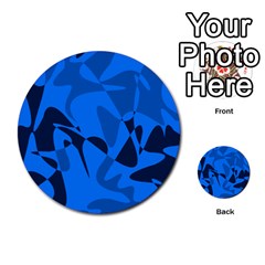 Blue Pattern Multi-purpose Cards (round) 