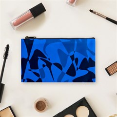 Blue Pattern Cosmetic Bag (small)  by Valentinaart