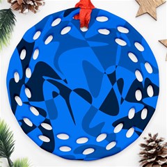 Blue Pattern Ornament (round Filigree) 