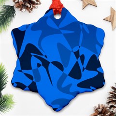 Blue Pattern Snowflake Ornament (2-side) by Valentinaart