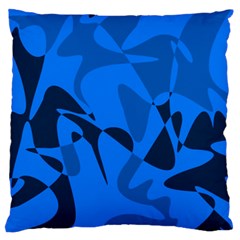 Blue Pattern Large Cushion Case (one Side) by Valentinaart