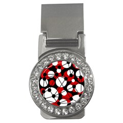 Red, Black And White Pattern Money Clips (cz)  by Valentinaart