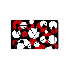 Red, Black And White Pattern Magnet (name Card) by Valentinaart