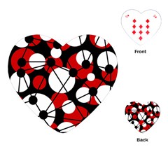 Red, Black And White Pattern Playing Cards (heart)  by Valentinaart