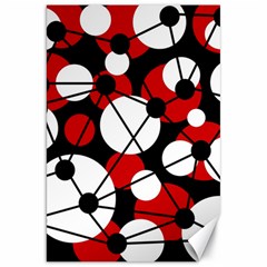 Red, Black And White Pattern Canvas 20  X 30   by Valentinaart