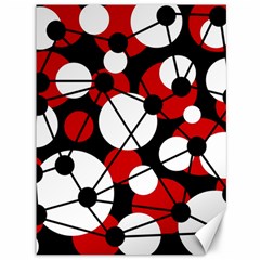 Red, Black And White Pattern Canvas 36  X 48   by Valentinaart