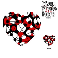 Red, Black And White Pattern Playing Cards 54 (heart)  by Valentinaart