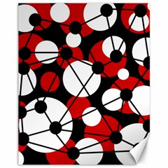 Red, Black And White Pattern Canvas 11  X 14   by Valentinaart