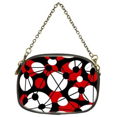 Red, Black And White Pattern Chain Purses (one Side)  by Valentinaart