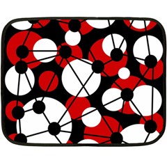 Red, Black And White Pattern Fleece Blanket (mini)