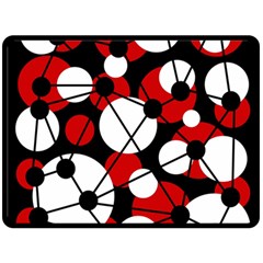 Red, Black And White Pattern Fleece Blanket (large)  by Valentinaart