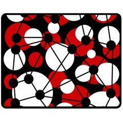 Red, Black And White Pattern Fleece Blanket (medium)  by Valentinaart