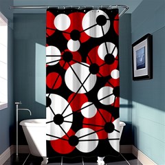 Red, Black And White Pattern Shower Curtain 36  X 72  (stall)  by Valentinaart