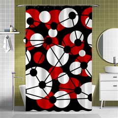 Red, Black And White Pattern Shower Curtain 48  X 72  (small)  by Valentinaart