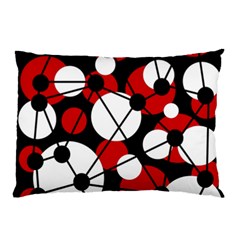 Red, Black And White Pattern Pillow Case (two Sides) by Valentinaart