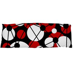 Red, Black And White Pattern Body Pillow Case Dakimakura (two Sides) by Valentinaart