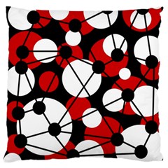 Red, Black And White Pattern Large Cushion Case (one Side) by Valentinaart