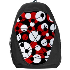 Red, Black And White Pattern Backpack Bag by Valentinaart