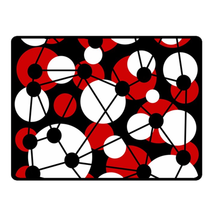 Red, black and white pattern Double Sided Fleece Blanket (Small) 