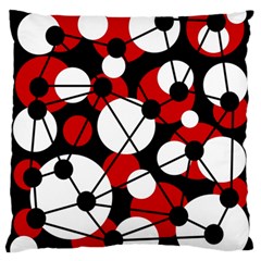 Red, Black And White Pattern Large Flano Cushion Case (one Side)